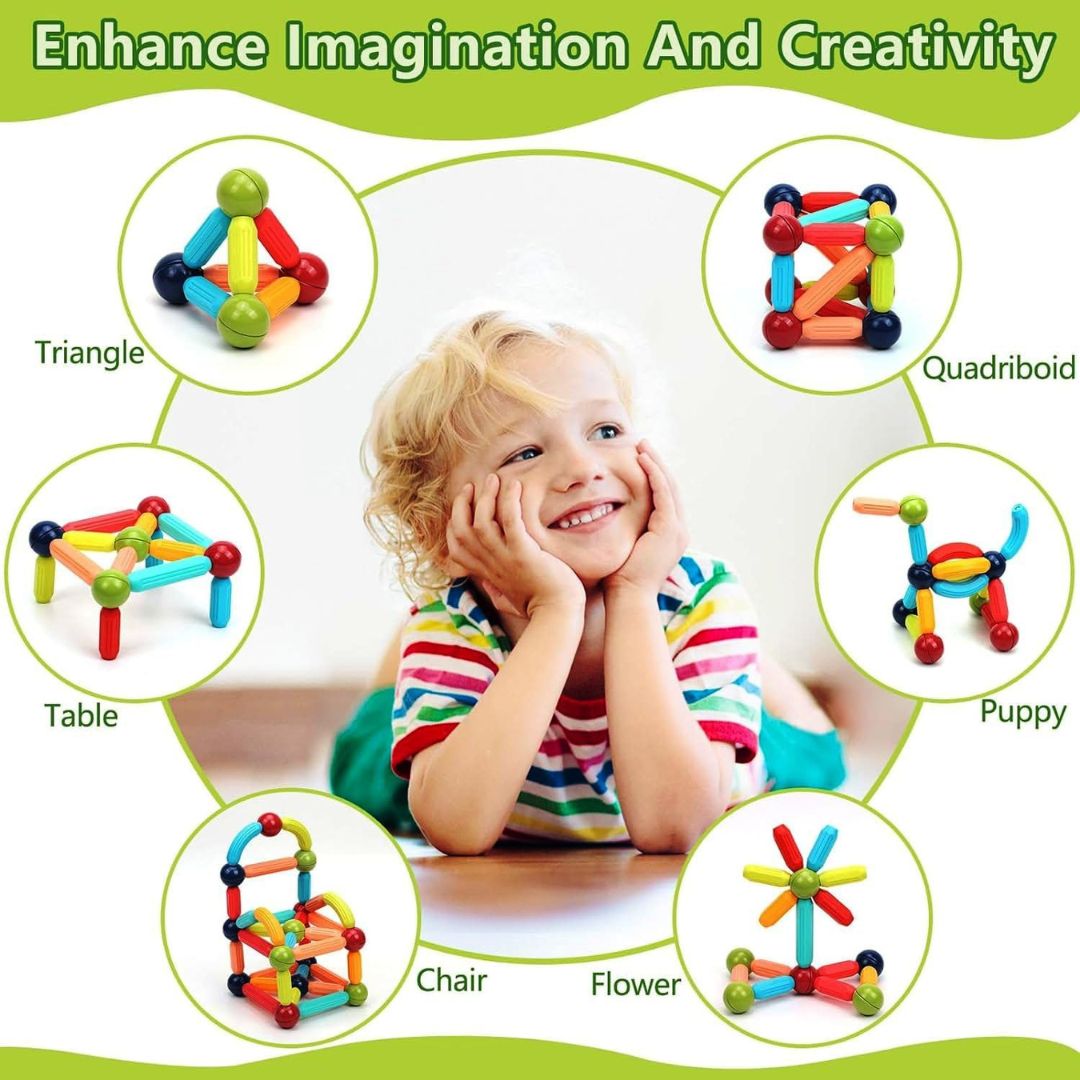 Magnetic Bar Blocks for Kids (25 Pcs Set)