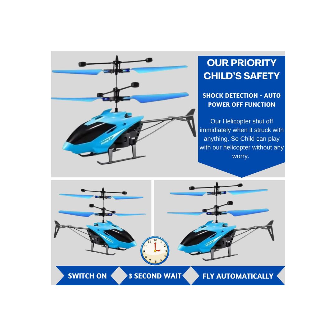 Remote Control Helicopter with Hand Sensor - Blue