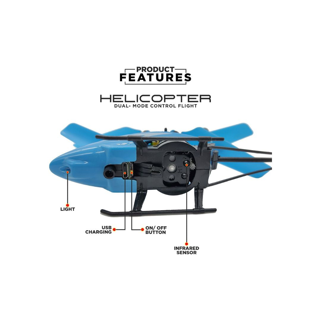 Remote Control Helicopter with Hand Sensor - Blue