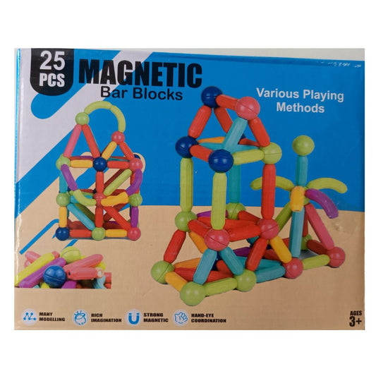 Magnetic Bar Blocks for Kids (25 Pcs Set)