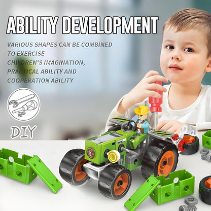 Creator City Farm Tools – 3 in 1 DIY Tractor Building Kit