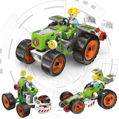 Creator City Farm Tools – 3 in 1 DIY Tractor Building Kit