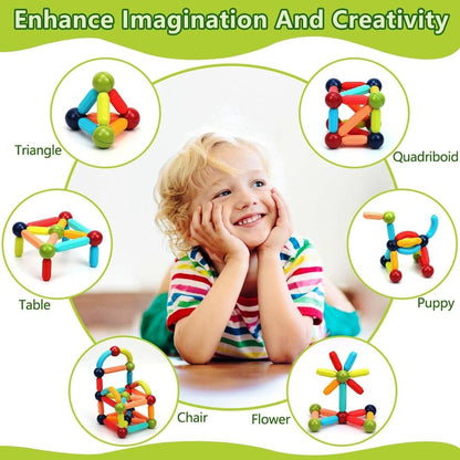 Magnetic Bar Blocks for Kids (25 Pcs Set)