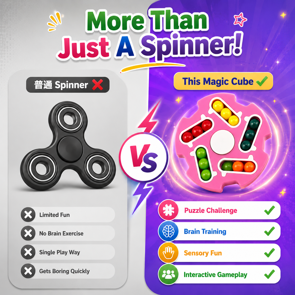 Fidget Spinner & Color Matching Puzzle Toy