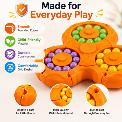 Triangle Magic Beans Spinner Puzzle – 3D Color Matching Fidget Toy for Kids