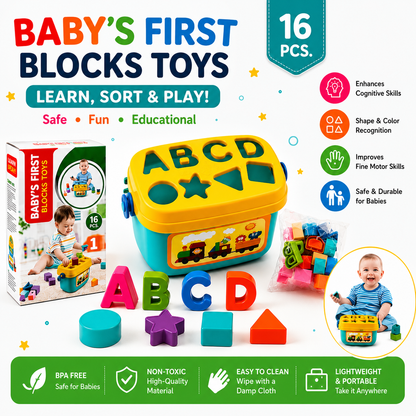 Baby's First Block Toy with 16 blocks