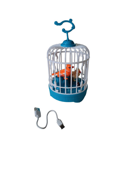 Talking Bird Toy with Voice Control - Rechargeable USB C Pin Cable - Blue