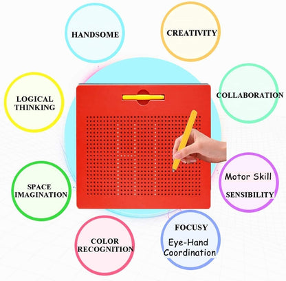 Magnetic Pad with Pen - Creative & Learning Toy for Kids - Red