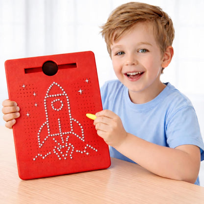 Magnetic Pad with Pen - Creative & Learning Toy for Kids - Red