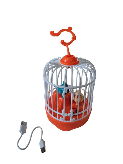 Talking Bird Toy with Voice Control - Rechargeable USB C Pin Cable  - Orange