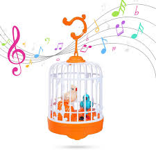Talking Bird Toy with Voice Control - Rechargeable USB C Pin Cable  - Orange