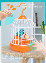Talking Bird Toy with Voice Control - Rechargeable USB C Pin Cable  - Orange