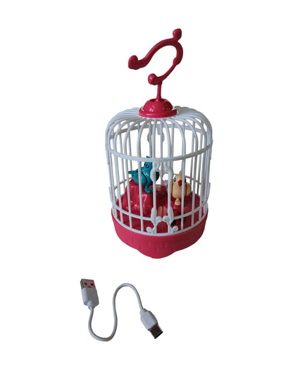 Talking Bird Toy with Voice Control - Rechargeable USB C Pin Cable  - Pink