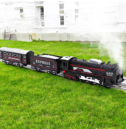 Smoke Train Toy with Rechargeable USB C pin Cable, Light & Sound Toy Train Set (16 Pieces)