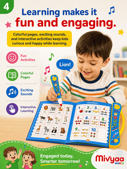 Interactive Intellectual Learning Study Book for Kids | Phonetic Sound & Writing Practice Toy