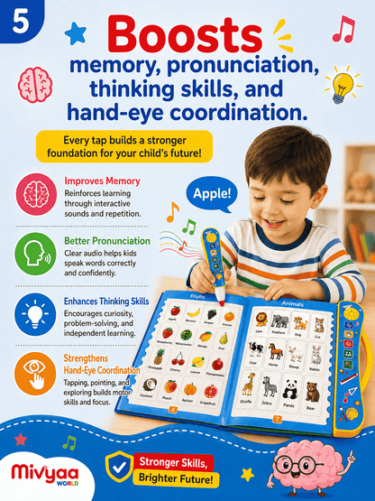 Interactive Intellectual Learning Study Book for Kids | Phonetic Sound & Writing Practice Toy