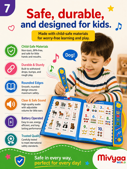 Interactive Intellectual Learning Study Book for Kids | Phonetic Sound & Writing Practice Toy